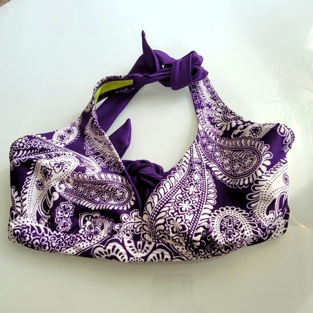 Athleta Womens Purple Paisley Halter  Swimwear,‎ 00282